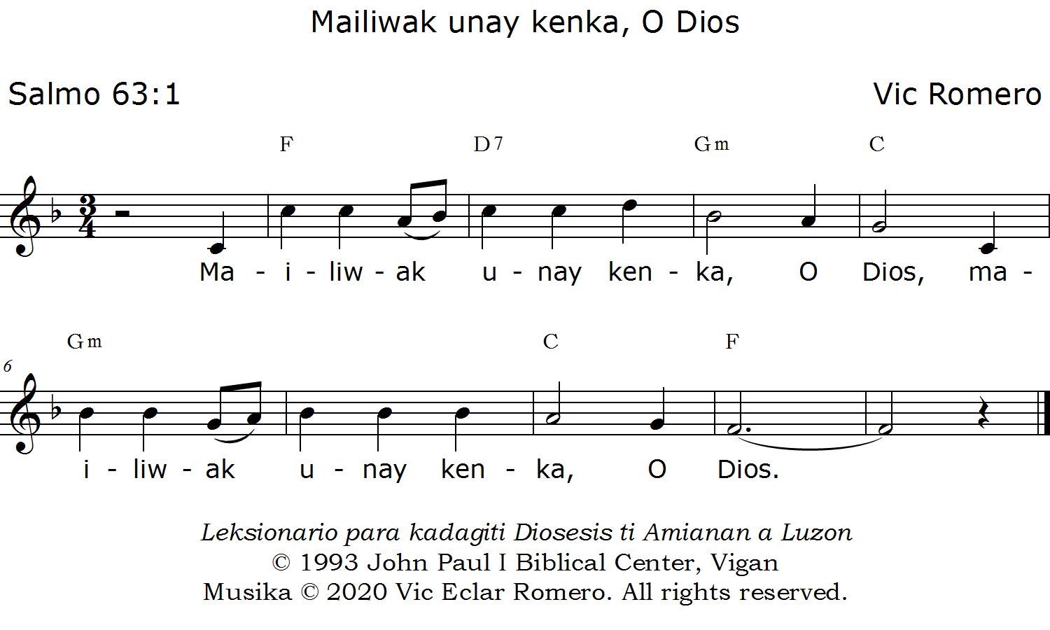 Mailiwak unay kenka, O Dios